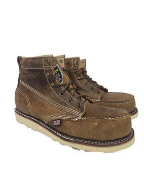 Carolina Men's CA7811 6" Steel Toe Wedge Sole USA Work Boot Brown Size 11D